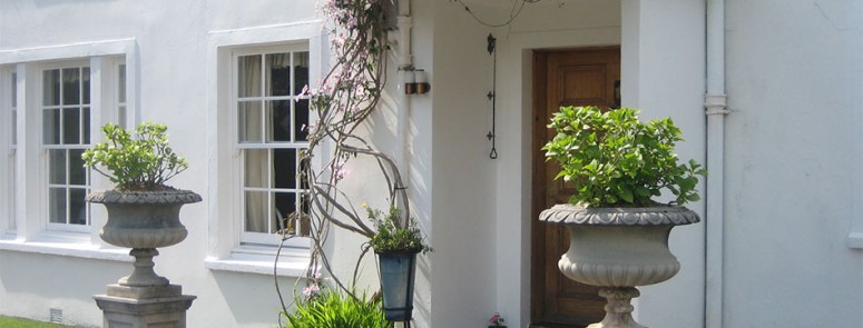 Entrance crowned with flowers